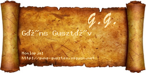 Güns Gusztáv névjegykártya